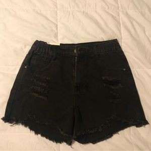 Forever 21 NWT high waisted black denim shorts, size medium